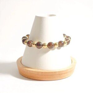 Obsidian & Gold Bracelet